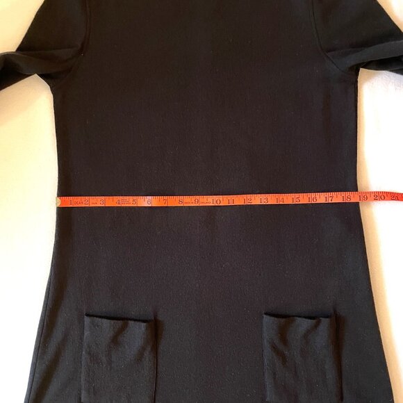 Behar New York Wool Sweater Dress Black A Line Mini Long Sleeves Size L - Picture 11 of 15
